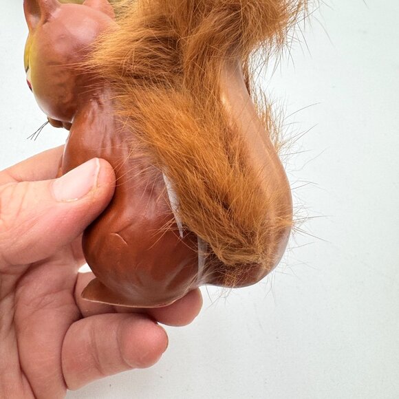 Enesco Ceramic Squirrel with Furry Bushy Tail Kitschy Japan Acorn vintage decor - Picture 5 of 13